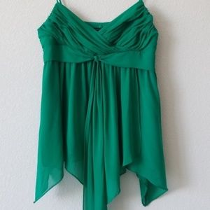 {BCBGMaxAzria} Green Flowy Layered Tank Top